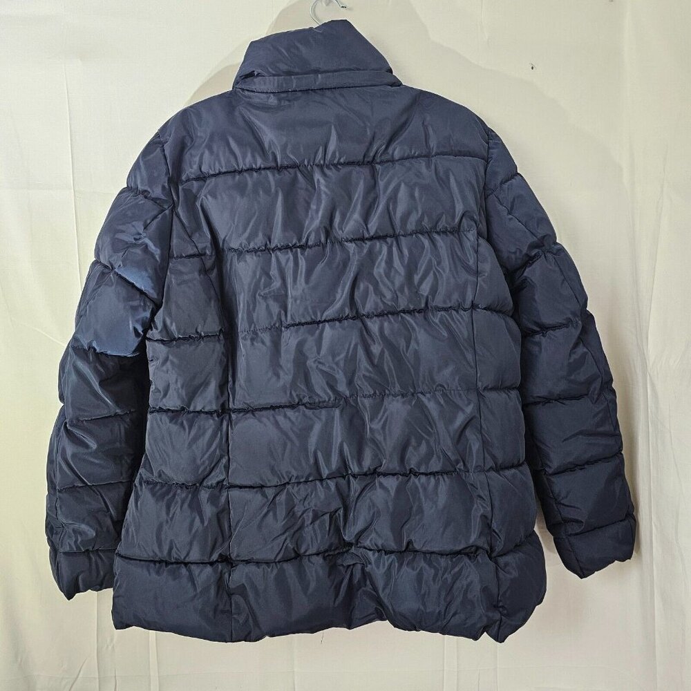 Tommy Hilfiger Puffer Jacket Blue Womens XL Full Zip Pockets Insulated Coat - Picture 2 of 12